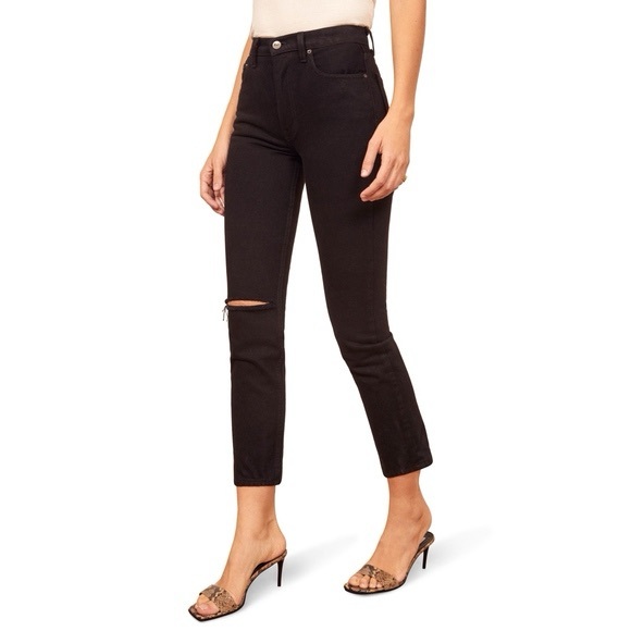 Reformation Denim - NWT Reformation julia high cigarette black destroyed jeans